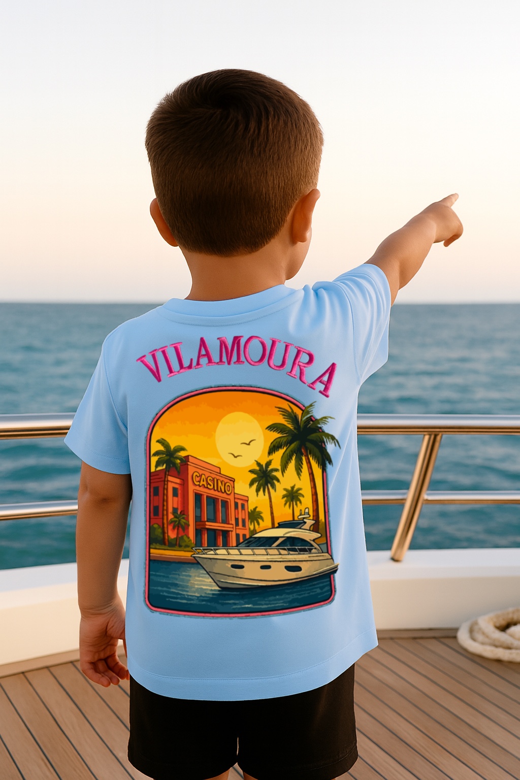 Vilamoura Tee — Bleu Côte — photographie produit